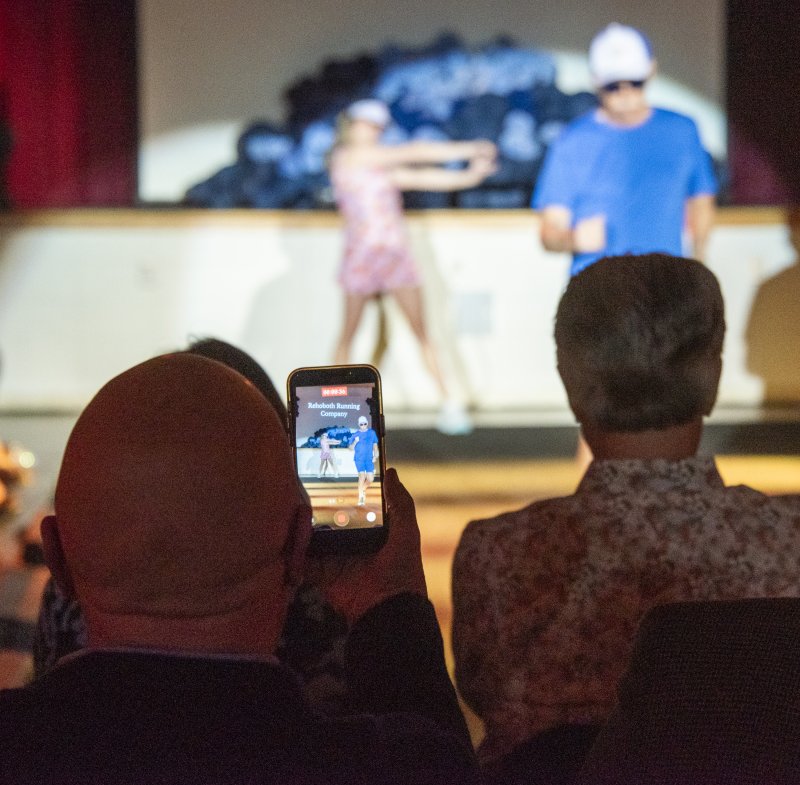 The crowd was very involved in the show.